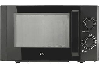 Microondas - OK OMW 1212 B, 700 W, 17 L, 6 niveles, Función descongelar, Libro de cocina, Negro