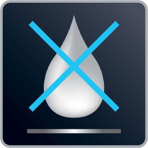 Símbolo de una gota de agua con una cruz. El signo está en un marco cuadrado.