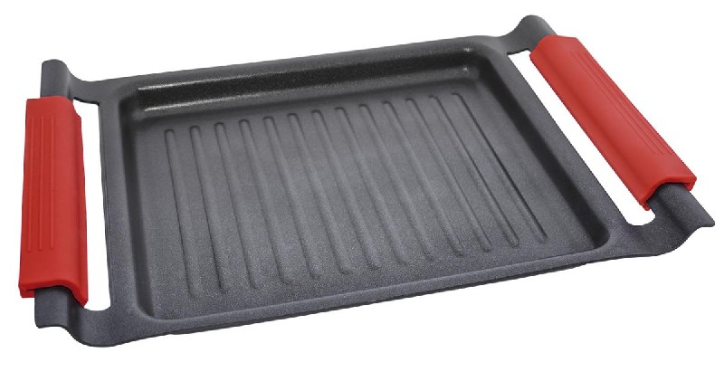 Jata Gb37 Bandeja grill hogar aluminio forjado negro 28 cm plancha de asar antiadherente superficie 24