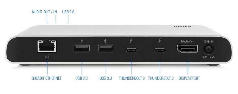Dock station - Elgato Thunderbolt 3, Display Port, Thunderbolt 3, WiFi, Color blanco