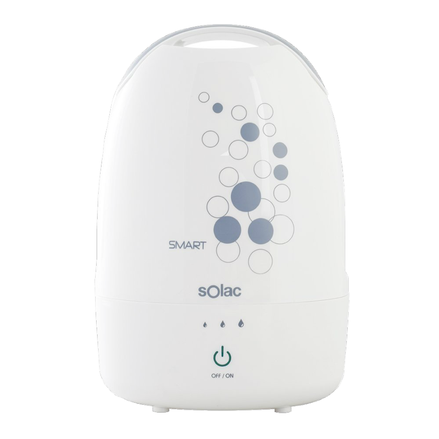 Humidificador Solac Hu1059 smart deposito 3l 3 niveles intensidad control humificador tecnología 25w multicolor apagado azul