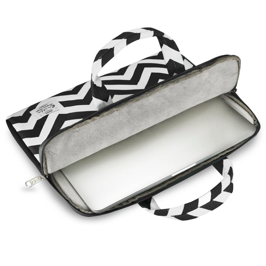 Maletín para portátil - Evitta Chevron Sleeve, Blanco-Negro