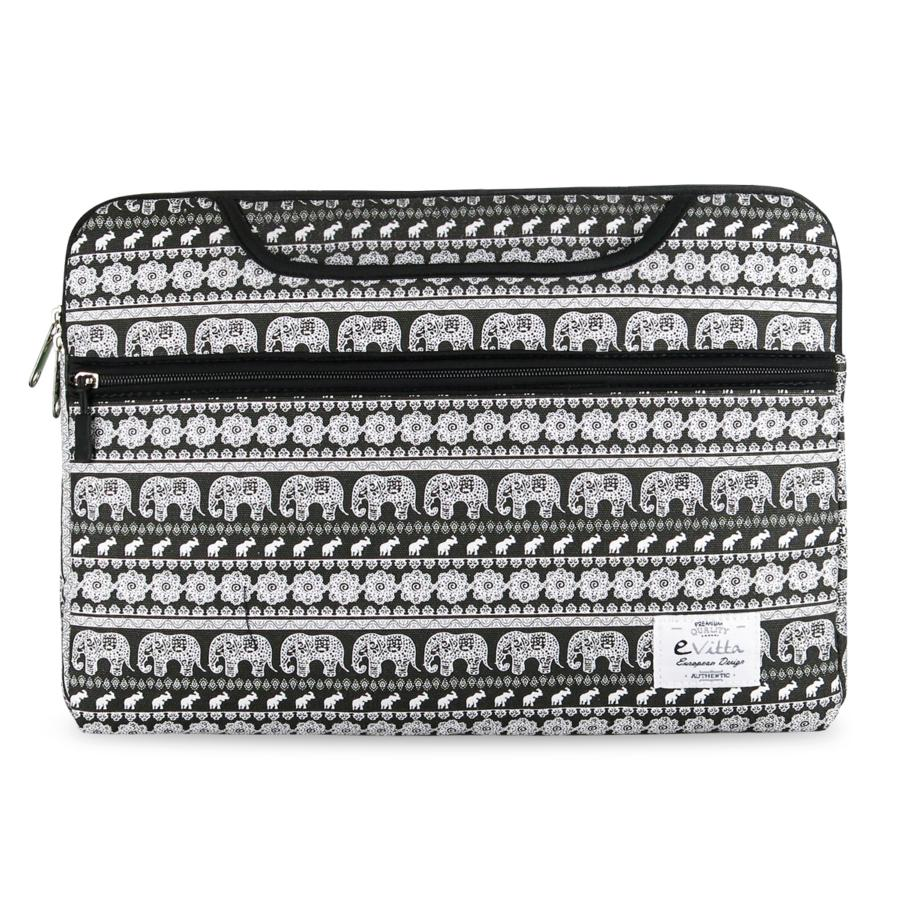 Maletín para portátil - Evitta Elephant Sleeve, Elefantes, Blanco-Negro