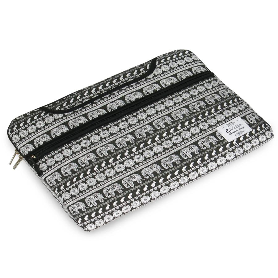 Maletín para portátil - Evitta Elephant Sleeve, Elefantes, Blanco-Negro