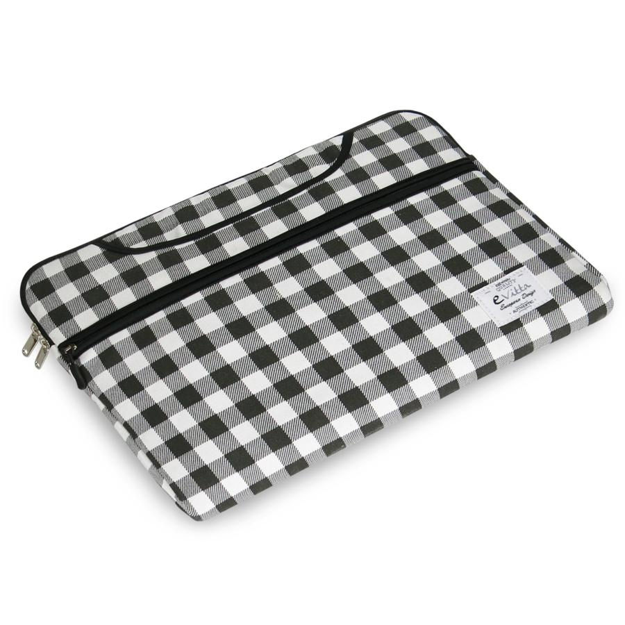 Maletín para portátil - Evitta Chequered Sleeve, Blanco-Negro