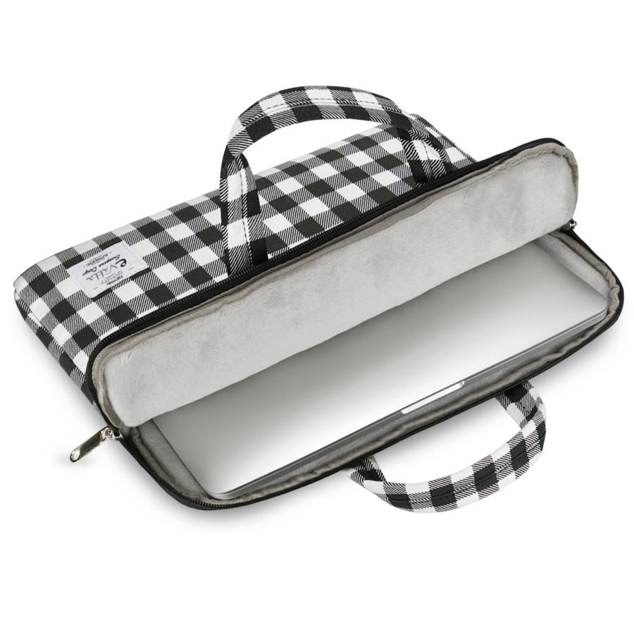 Maletín para portátil - Evitta Chequered Sleeve, Blanco-Negro
