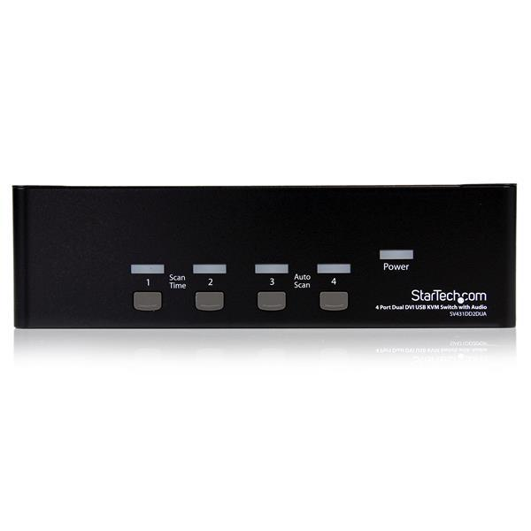 Switch KVM - StarTech.com SV431DD2DUA Conmutador KVM con audio de 4 Puertos DVI USB