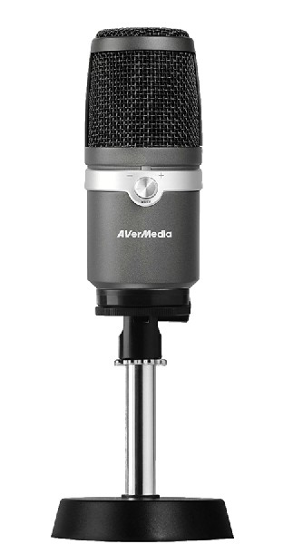 Avermedia Am310 De alta calidad cardioide plug and play usb2.0 sin latencia monitoriza tiempo real para juegos podcasting streaming youtuber con cable microfono soporte godwit unidireccional pc microphone negro plata