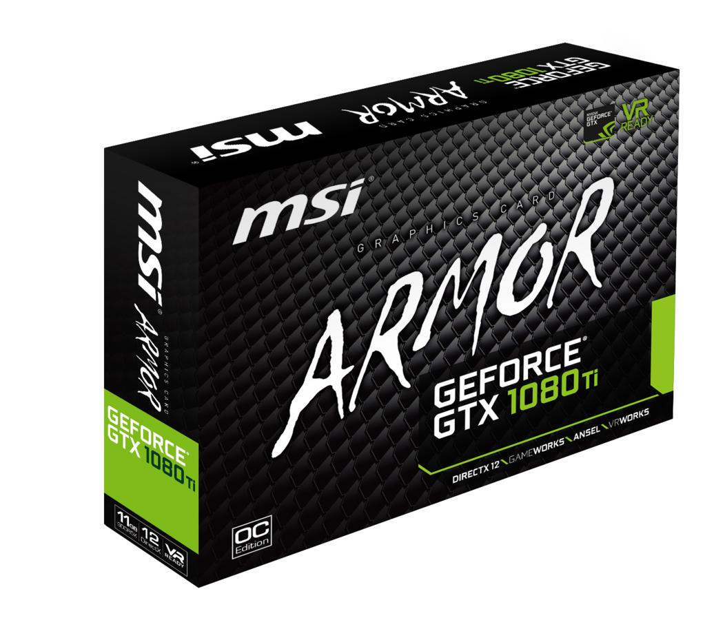 Tarjeta Gráfica - MSI GeForce GTX 1080Ti ARMOR OC 11GB GDDR5X