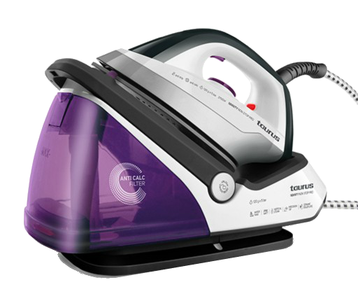 Taurus Sensity Non stop centro planchado 2700w blancovioleta potencia 2.25l 2700 918684 azulblanco hierro gran y rellenado procentro elimina virus bacterias negro 918684000 220 130 500 5