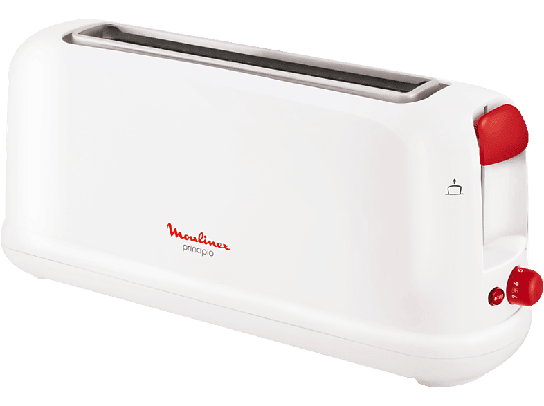 Tostador Moulinex Ls160111 blanco 25cm largo 7 niveles ls1601 con 1 ranura principio 1000w ls16011 1rebanadas rojo 850 descongelación una 25 bandeja recogemigas tueste modo y