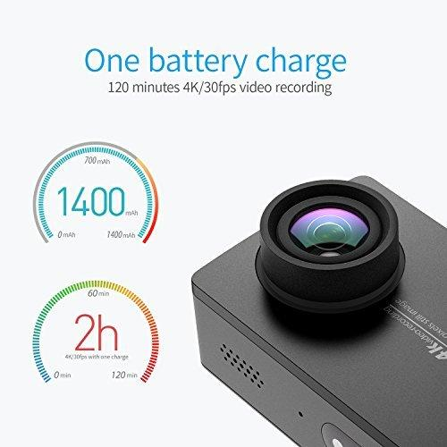 Cámara deportiva - XiaoYi 4K, 12MP, Sensor IMX377, LCD, Wifi, Negro + Carcasa Waterproof