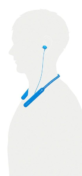 Auriculares inalámbricos - Sony WIC400L, Bluetooth, Azul
