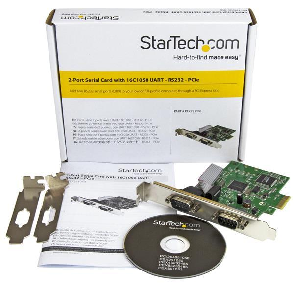 Tarjeta Serie - StarTech.com PEX2S1050 Tarjeta Serie PCI Express 2 Puertos DB9 RS232 UART 16C1050