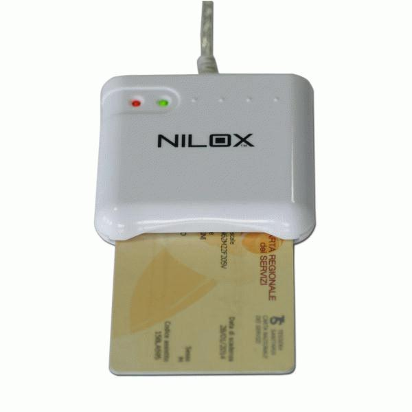 Lector de tarjetas - Nilox 10NXCR12SM001, USB 2.0, Blanco