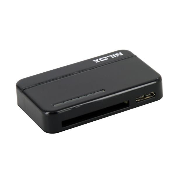 Lector de tarjetas - Nilox 10NXCR0030001, USB 3.0, Negro