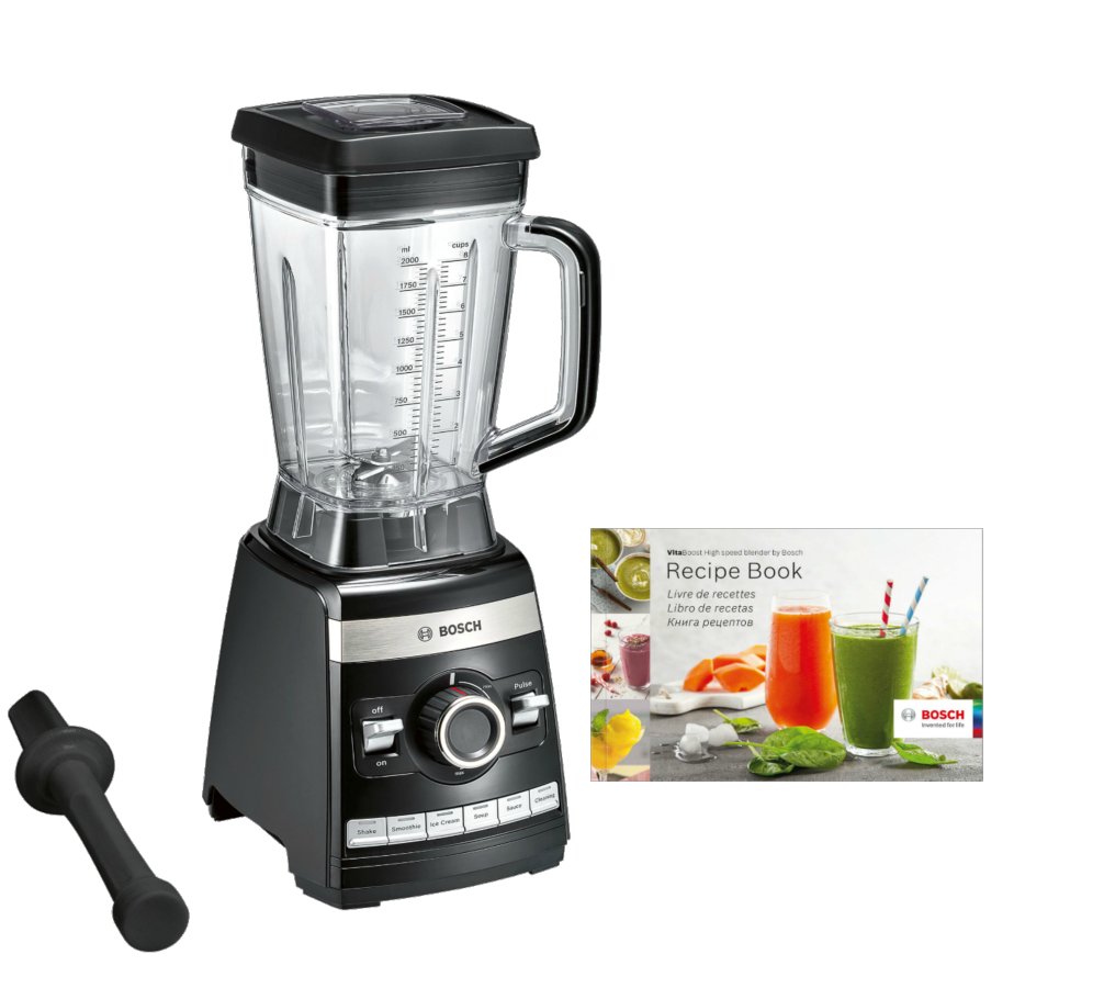 Batidora de vaso - Bosch MMBH6P6B, Potencia 1600W, Capacidad 2L, 6 programas, 6 cuchillas