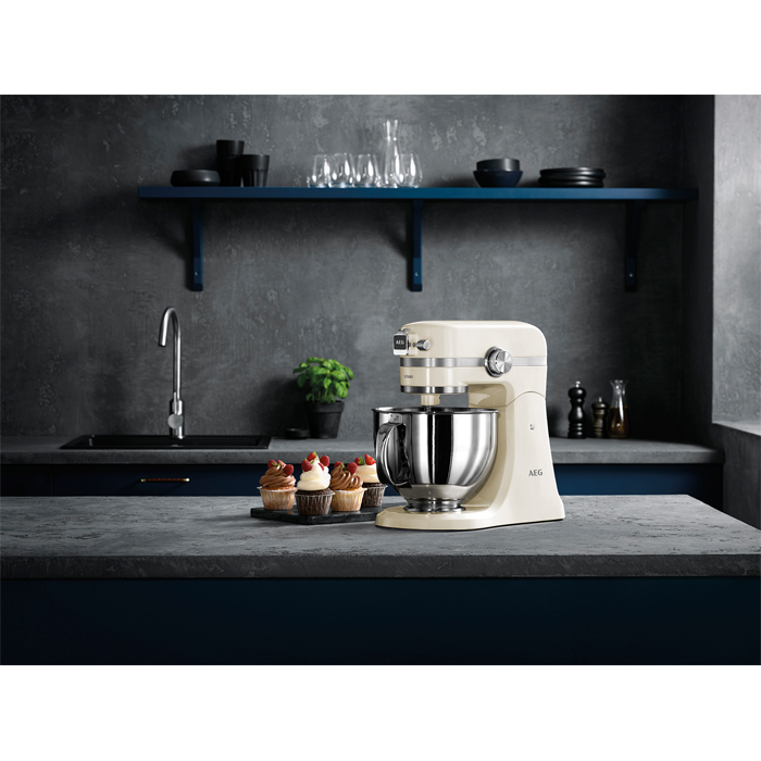 Robot de cocina - AEG KM4100, 1000 W, 4.8 y 2.9 L, 10 velocidades, 2 Cuencos