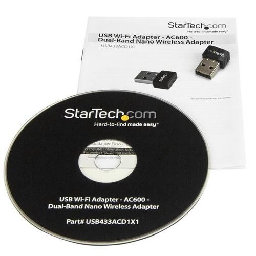 Adaptador Wifi - StarTech.com USB433ACD1X1 Micro Adaptador de Red Wifi AC USB AC600 Externo