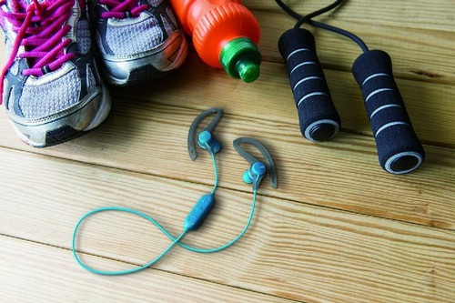 Auriculares deportivos - JVC HA-EC20BT-A, Inalámbrico, Bluetooth, IPX2, Pivot Motion Fit, Azul