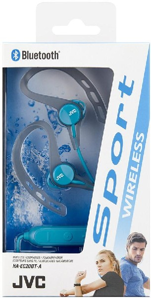 Auriculares deportivos - JVC HA-EC20BT-A, Inalámbrico, Bluetooth, IPX2, Pivot Motion Fit, Azul
