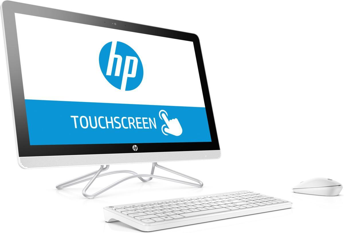 All in One - HP 24-e001ns, I3-7100U, 8 GB RAM, 1 TB, 23.8 pulgadas, Full HD, Blanco nieve