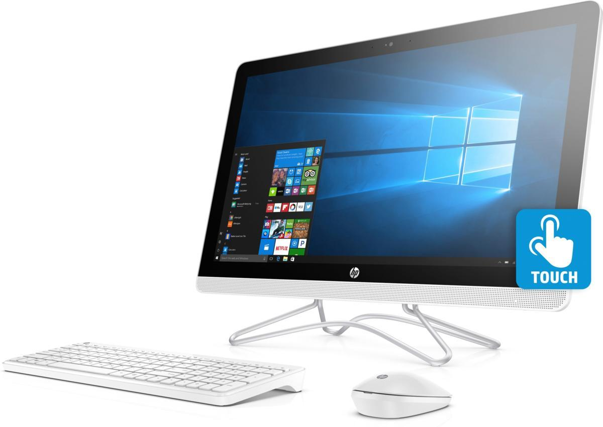 All in One - HP 24-e001ns, I3-7100U, 8 GB RAM, 1 TB, 23.8 pulgadas, Full HD, Blanco nieve