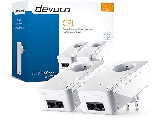 Adaptador PLC - Devolo Dlan 1000 Duo+ Starter Kit, 1000 Mbit/s, Blanco