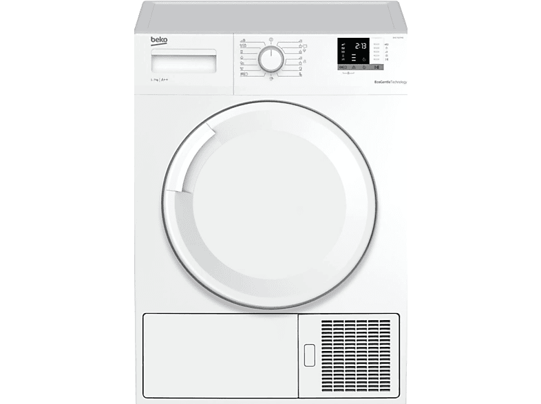 Secadora - Beko DHS 7412 PA0, bomba de calor, 7 kg, 900W, clase A++, antiarrugas