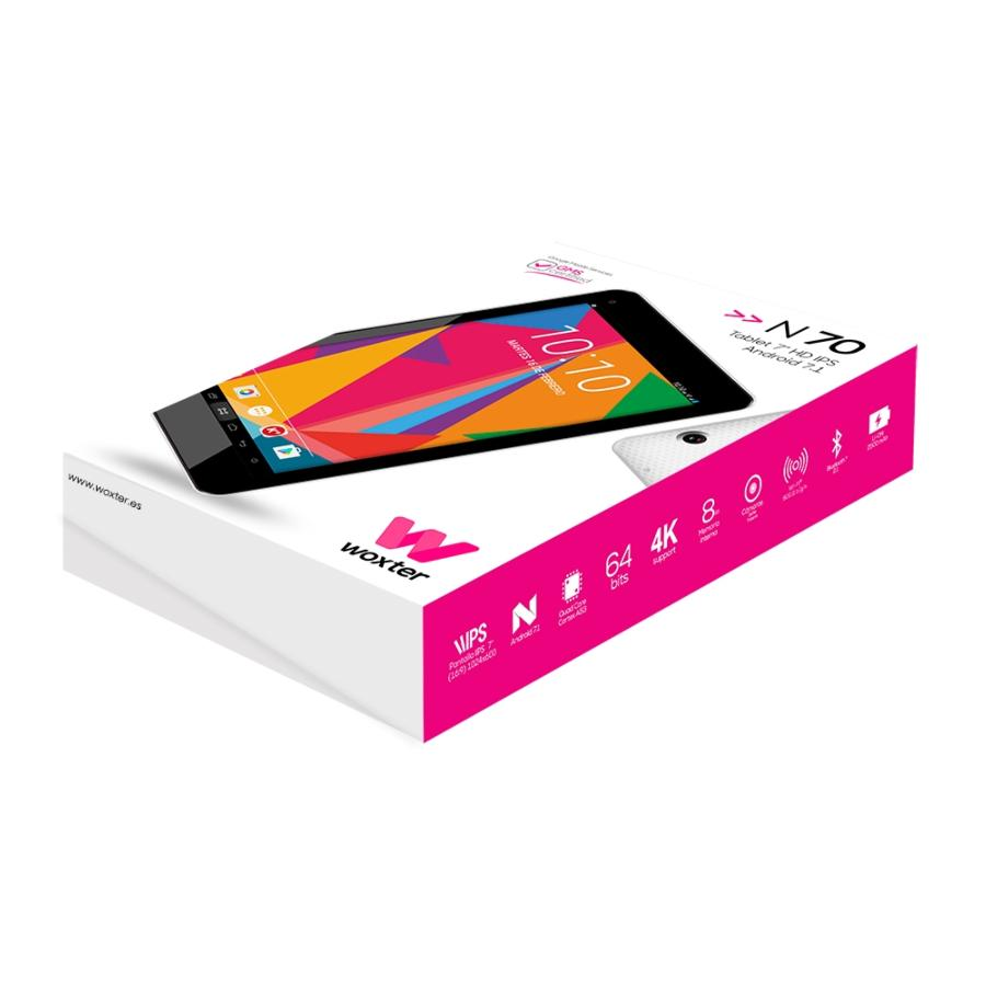Tablet - Woxter N70, 7 Pulgadas, 4 núcleos, 1GB RAM, 8GB, Bluetooth, Blanco