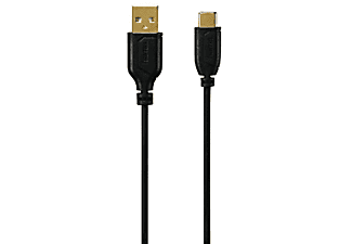 Cable USB - Hama, USB 2.0, 0.75 m, Negro