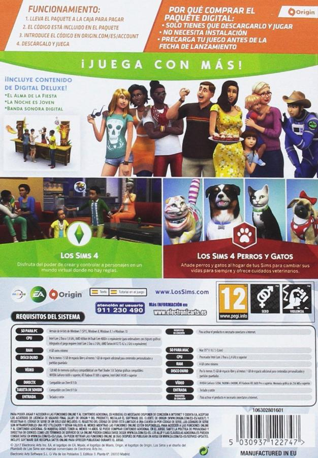 PC Los Sims 4 Plus - Perros y gatos bundle juego + expansión (La caja contiene un código de