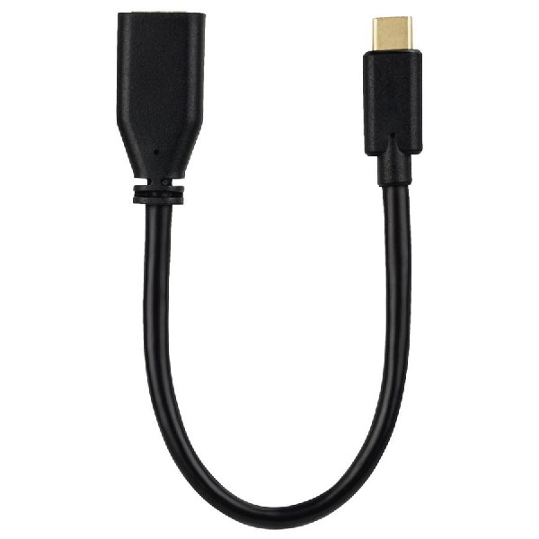 Cable USB - Hama 0.15 m, USB 3.1-C, USB 3.1-A, Negro