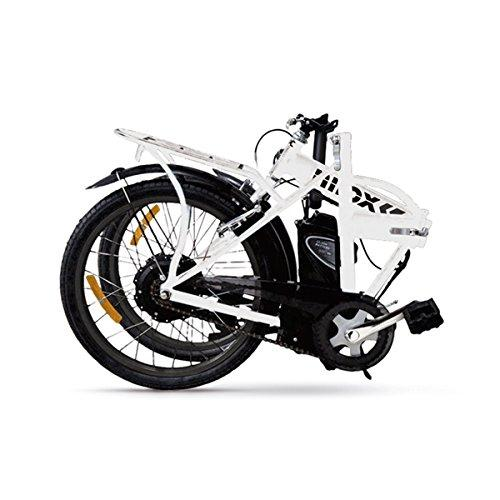 Bicicleta eléctrica - Nilox EBike X1, 20Km/h, 250W, Plegable, 20 kg, Blanca y negra