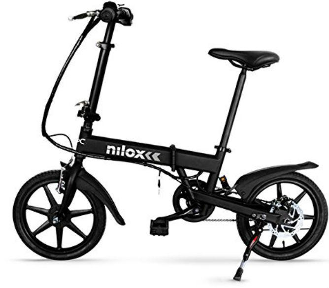 Bicicleta eléctrica - Nilox EBike X2, 25 km/h, 250W, Plegable, Negra