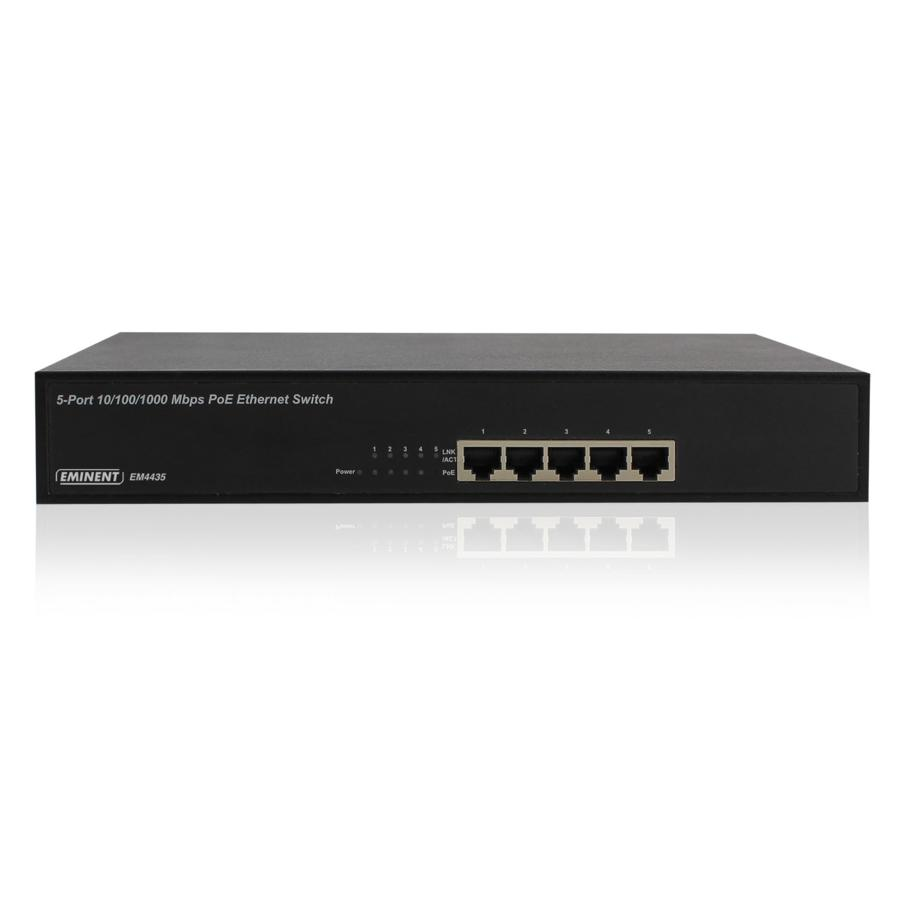 Switch - Eminent EM4435, No gestionado, Gigabit Ethernet (10/100/1000), Energía sobre Ethernet