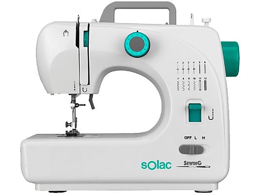 Máquina de coser - Solac SW 8230, 16, puntadas, Ojal en 4 puntos, Brazo libre, Luz, Función doble