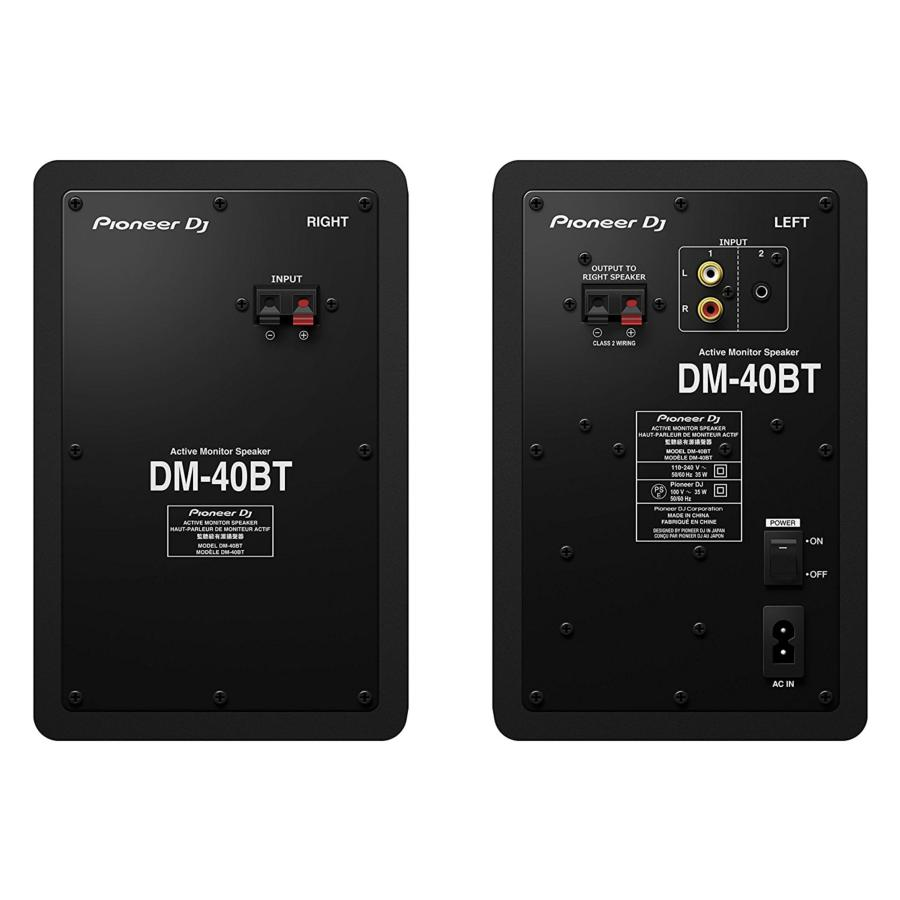 Altavoces estéreo - Pioneer DJ DM-40BT, 40 W (2 x 20 W), Pareja, Bluetooth, Amplificadores AB,