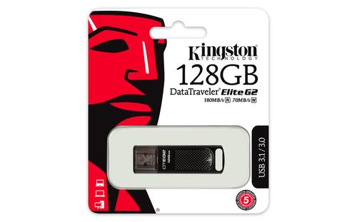 Pendrive de 128GB - Kingston Technology DataTraveler Elite G2, USB 3.0 (3.1 Gen 1), Tipo A