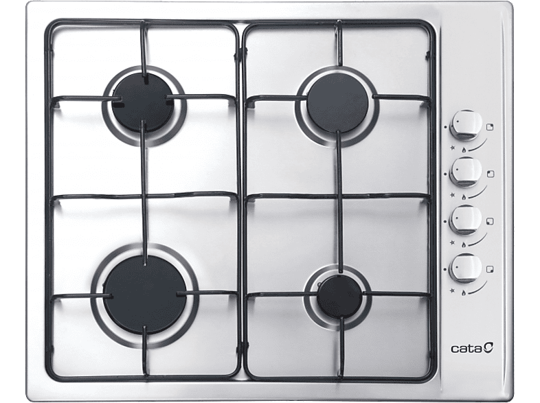 REACONDICIONADO Encimera Cata GIB 6004 X, Acero inoxidable, Gas, 4
