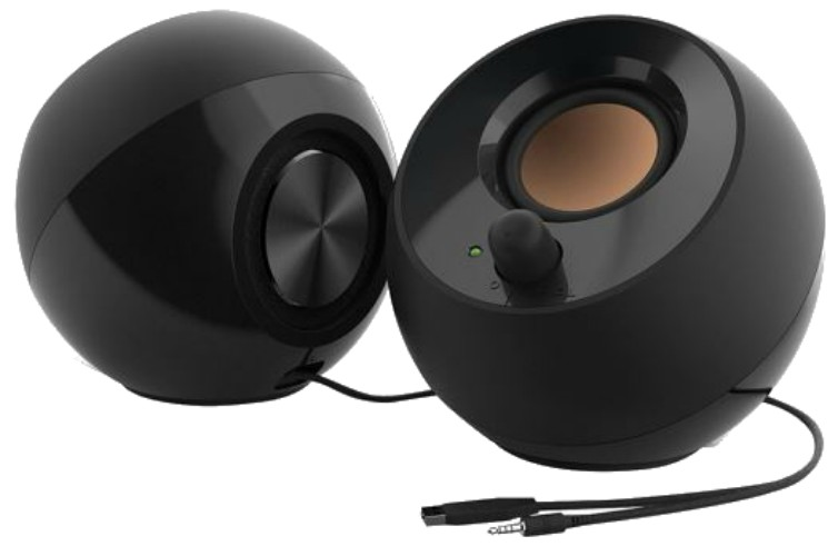 Altavoces para PC - Creative Pebble, 4.4 W, USB, 86 dB, Diseño Minimalista, Negro