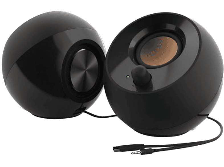 Altavoces para PC - Creative Pebble, 4.4 W, USB, 86 dB, Diseño Minimalista, 2.0 Canales, Negro