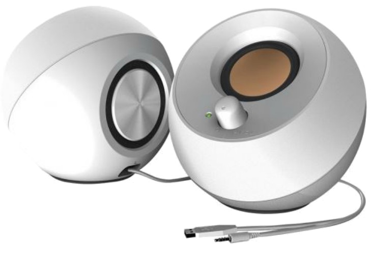 Altavoces para PC - Creative Pebble, 4.4 W, USB, Blanco