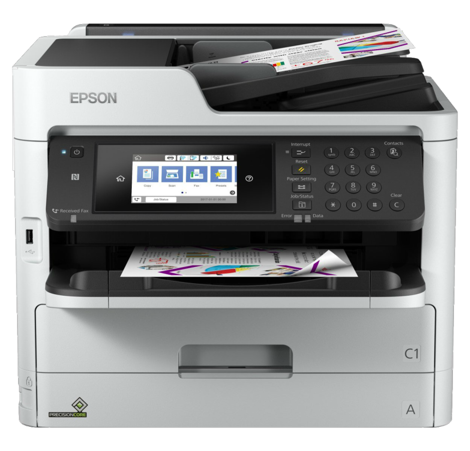 Impresora multifunción - Epson WorkForce Pro WF-C5710DWF, Inyección tinta, 34 ppm, 250 hojas,
