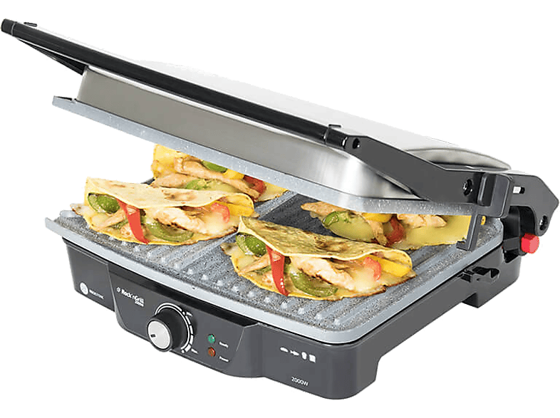 REACONDICIONADO Seminuevo Bueno Grill - Cecotec Rock'nGrill, 2000W, Antiadherente, Apertura 180º, Regulador temperatura, Placa