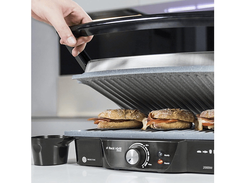 Grill - Cecotec Rock'nGrill, 2000W, Antiadherente, Apertura 180º, Regulador temperatura, Placa – imagen 2