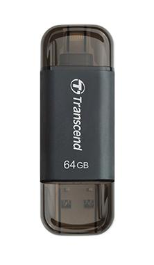 Pendrive de 64GB - Transcend JetFlash Go 300, USB 3.0 (3.1 Gen 1), Tipo A, Negro