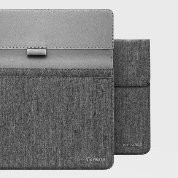 Funda - Laptop Sleeve Bag, Huawei Matebook, Tela, 12 a 13", Doble bolsillo, Gris