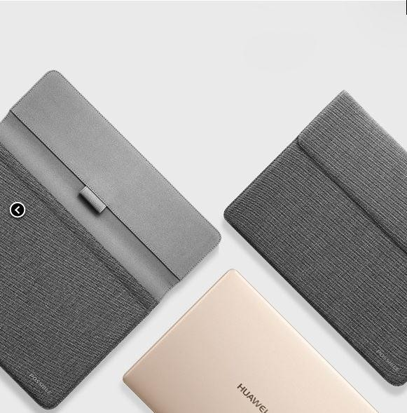 Funda - Laptop Sleeve Bag, Huawei Matebook, Tela, 12 a 13", Doble bolsillo, Gris