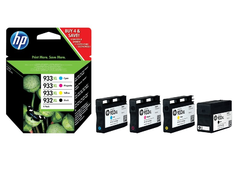 Cartucho de tinta - HP 932XL/933XL Combo 4 Pack, Negro, Cian, Magenta y Amarillo, C2P42AE